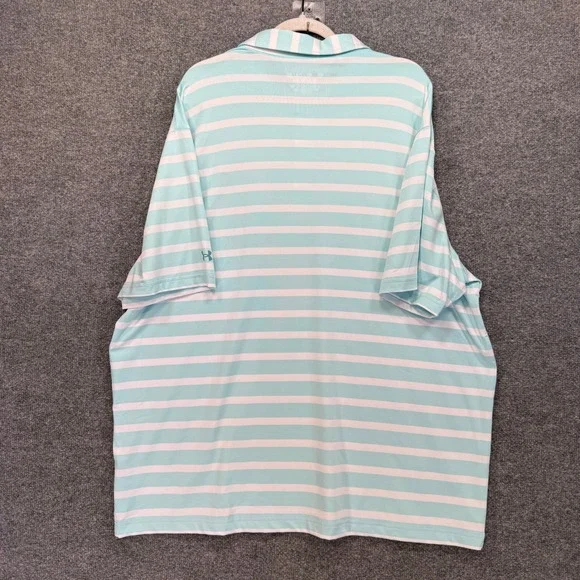Under Armour Playoff Polo Men 3XL Blue Striped Short Sleeve Golf Athletic Shirt - Picture 5 of 6